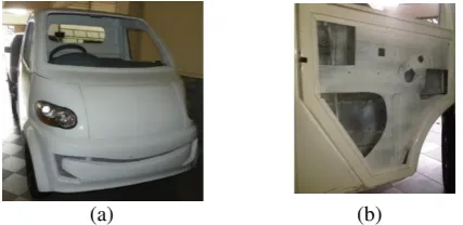 Gambar 1. Mobil Pick-Up GEA  a.) Tampak Depan  b.) Inner Door Panel 