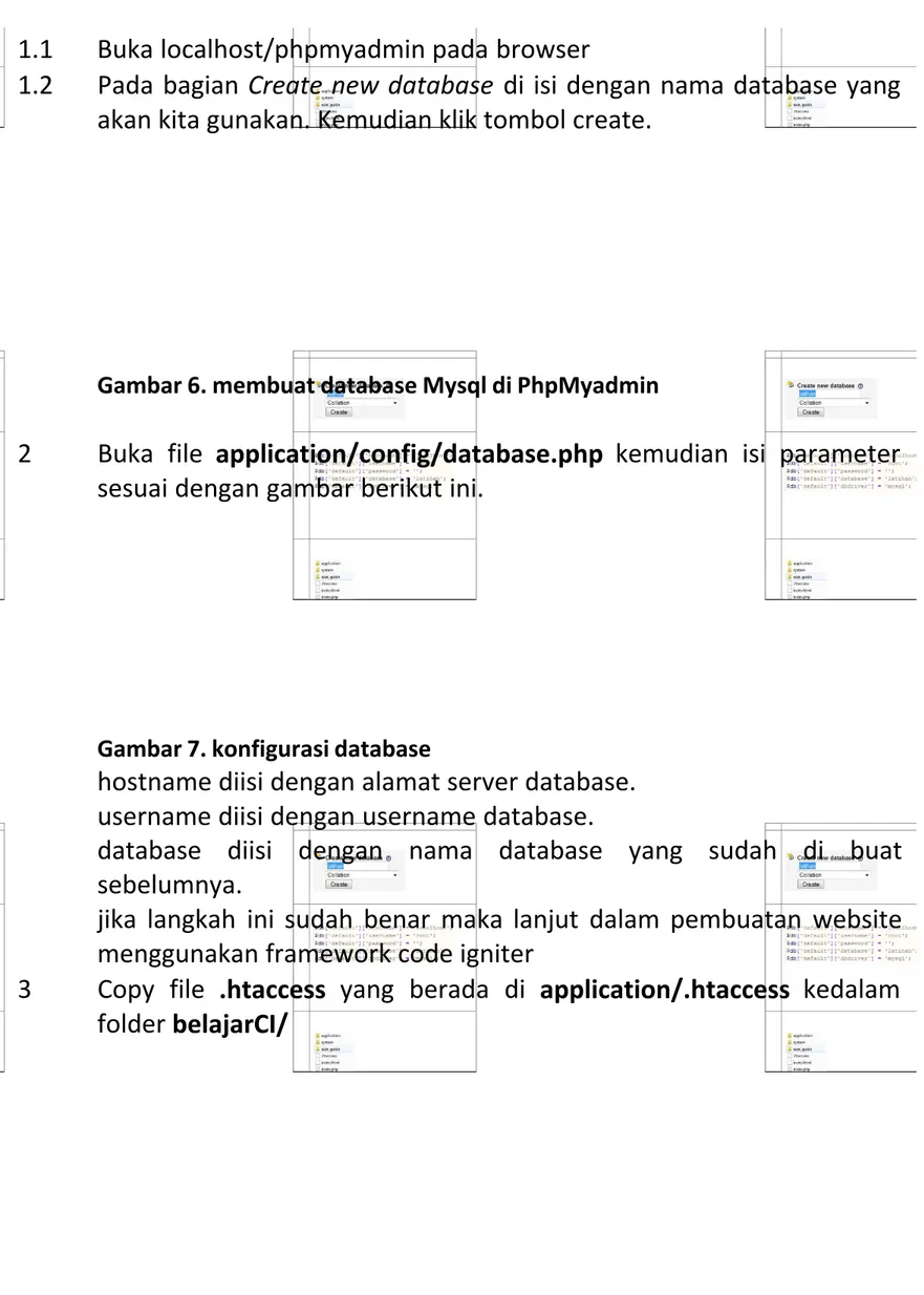 Gambar 6. membuat database Mysql di PhpMyadmin