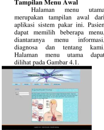 Gambar 4.1 Halaman Menu Utama  