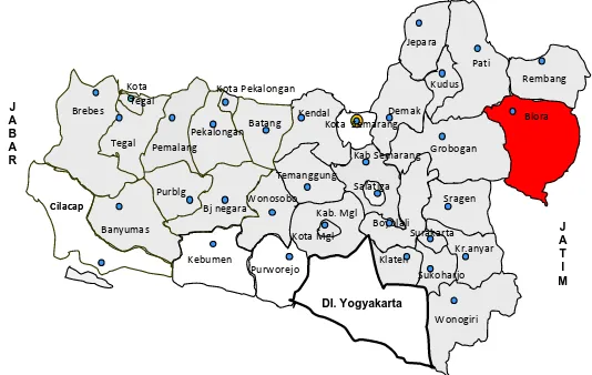 Gambar 3.19 Peta CFR Malaria kabupaten/kota di Provinsi Jawa Tengah Tahun 2012 