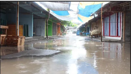 Gambar 8. Genangan air hujan yang terjadi di Laguna Panyai Glagah Kulonprogo 