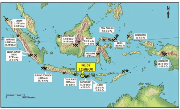 Gambar I.1 Lokasi Tambang Emas Di Indonesia