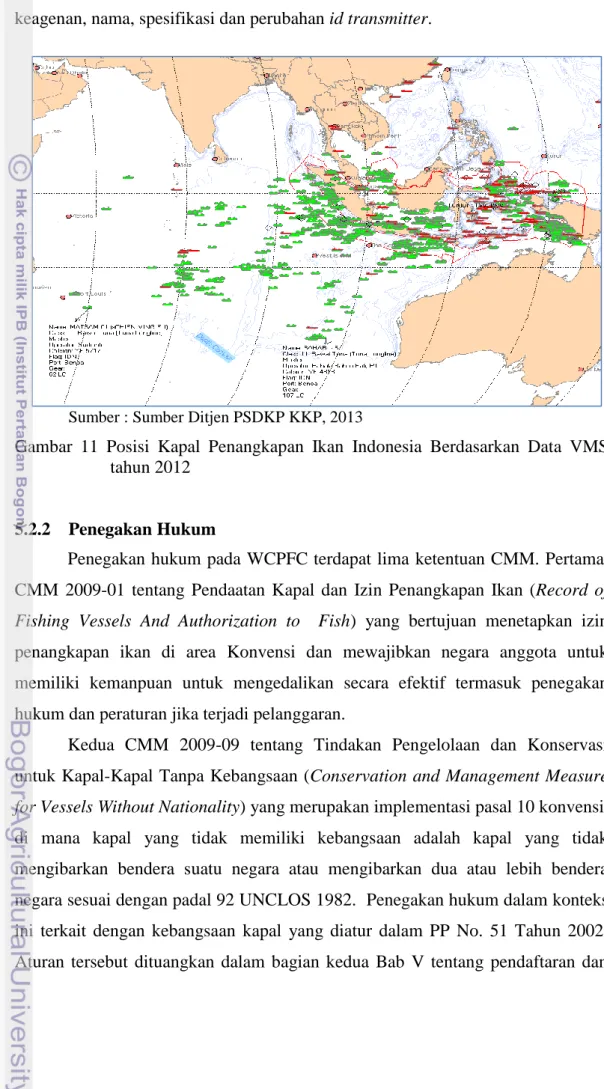 Gambar  11  Posisi  Kapal  Penangkapan  Ikan  Indonesia  Berdasarkan  Data  VMS    tahun 2012 