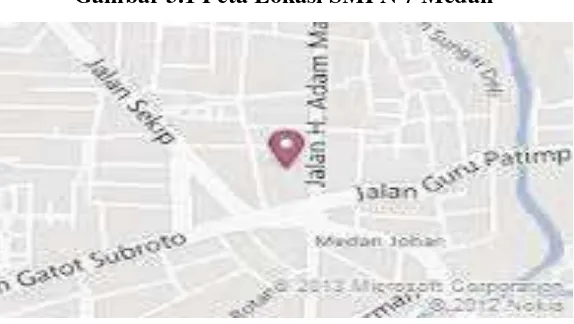 Gambar 3.1 Peta Lokasi SMPN 7 Medan 