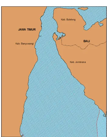 Gambar. 7.  Hasil Penarikan Batas Pengelolaan Wilayah Laut Daerah Provinsi  dengan Metode Prinsip Median Line 