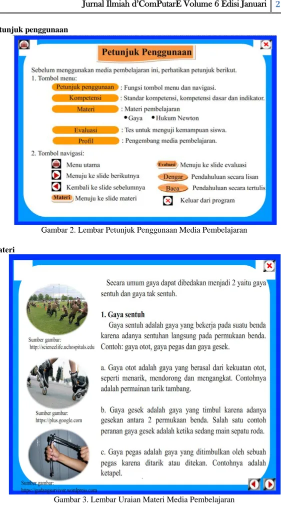 Gambar 2. Lembar Petunjuk Penggunaan Media Pembelajaran 