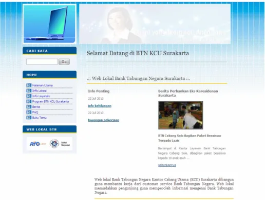 Gambar 4.2 Halaman Utama Web Lokal 