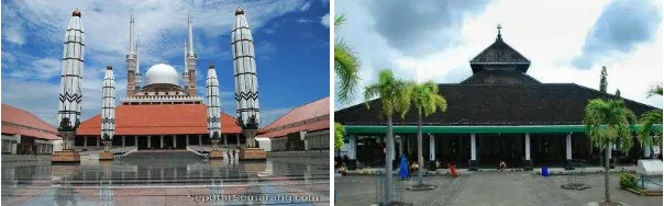 Gambar  1: Masjid Agung Semarang dan Masjid Agung Demak Sumber: www.indonesiakaya.com  