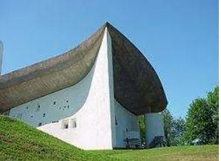 Gambar  8: Notre Dame du Haut Praancis, Postmodernist yang harmonis  Sumber: http://en.wikipedia.org/  