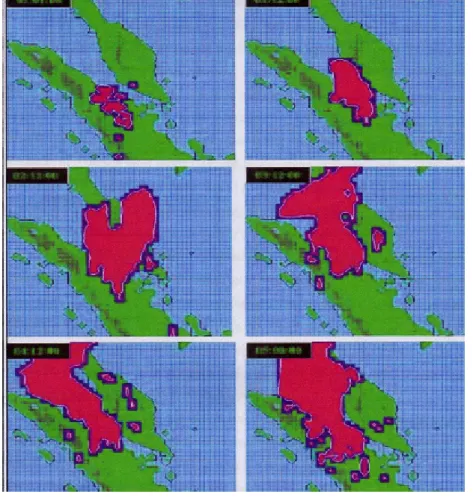 Gambar 2-1: Hasil  Kajian  Pemodelan  Pergerakan  Polutan  dari  P.  Sumatera  ke  Semenanjung Malaysia pada Tahun 1997 (ECOS, 2002) 