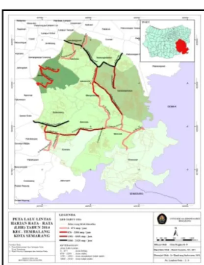Gambar 6. Peta Lalu Lintas Harian Rata - Rata Kecamatan Tembalang Tahun 2014. 