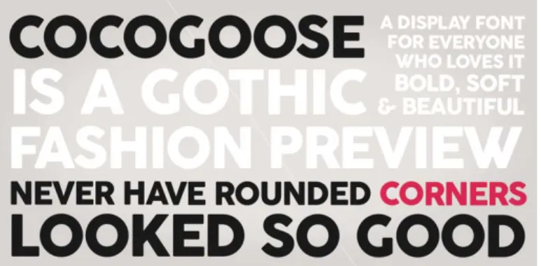 Gambar III.5 Iluustrasi font cocogoose  Sumber: https://www.dafont.com/cocogoose.font 