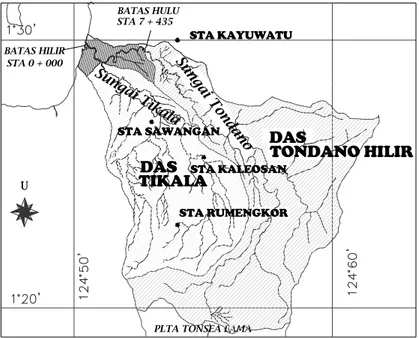 Gambar 1. Peta DAS Tondano Hilir dan DAS Tikala. 