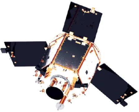 Gambar 2-1: Satelit-mikro  RazakSAT  setelah  panel  matahari  terbuka  (Norhan,  2006; 