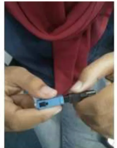 Figure 8 mengunci konektor dengan core
