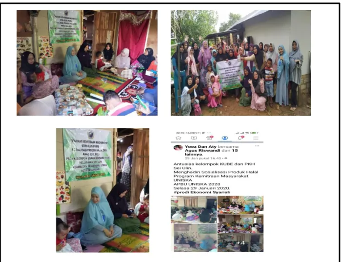 Gambar 1.  Kegiatan PKMS sosialisasi produk halal dan akad jual beli Pada Kube Kelurahan Sei  Ulin Kota banjarbaru 