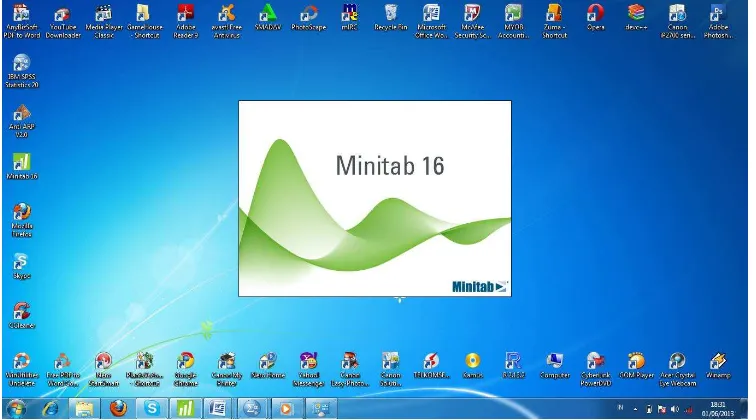 Gambar 5.2 Tampilan saat membuka Minitab pada windows 