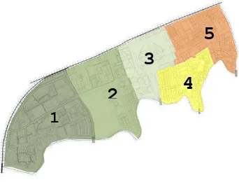 Gambar II.1 Peta pembagian kawasan kelurahan Kesawan secara historis 