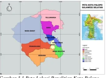Gambar 3.1 Peta Lokasi Penelitian Kota Palopo  C.  Metode analisis  