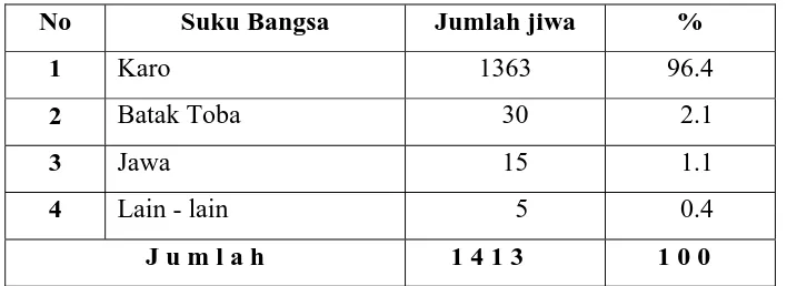 Tabel V Komposisi Penduduk Desa Lau Rakit 