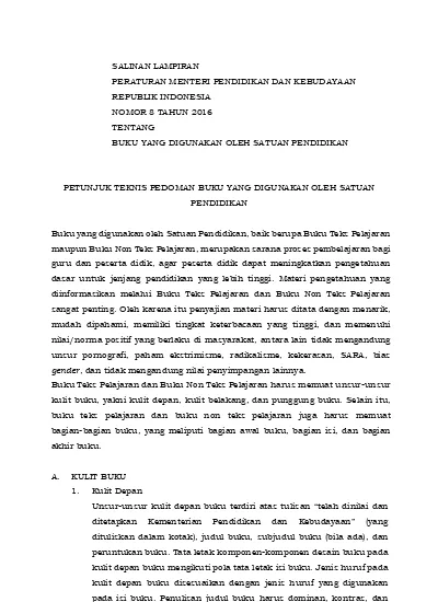 SALINAN LAMPIRAN PERATURAN MENTERI PENDIDIKAN DAN KEBUDAYAAN REPUBLIK ...