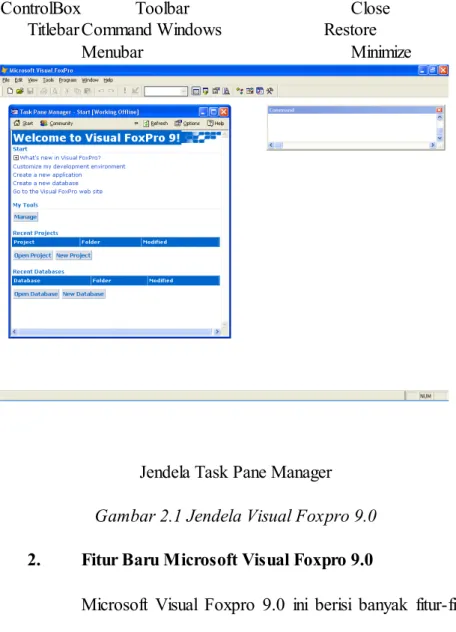 Gambar 2.1 Jendela Visual Foxpro 9.0