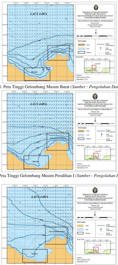 Gambar 5. Peta Tinggi Gelombang Musim Barat (Sumber : Pengolahan Data, 2014). 