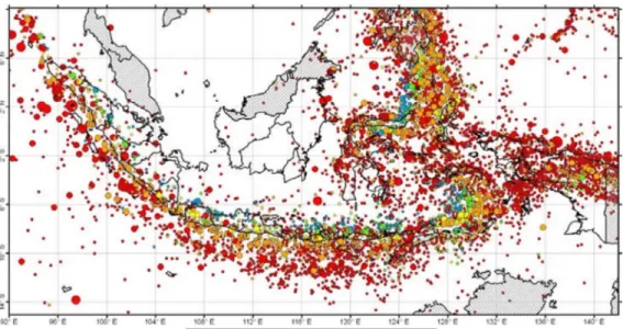 Gambar 2. Peta episenter gempa di Indonesia (Tim Revisi Peta Gempa Indonesia, 2010). 