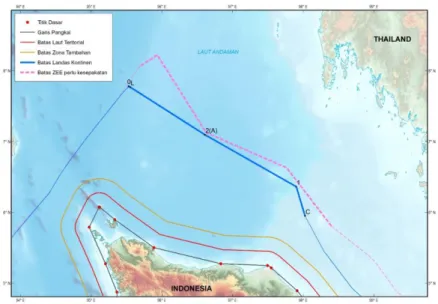 Gambar 5. Batas Maritim antara Indonesia dan Thailand. 