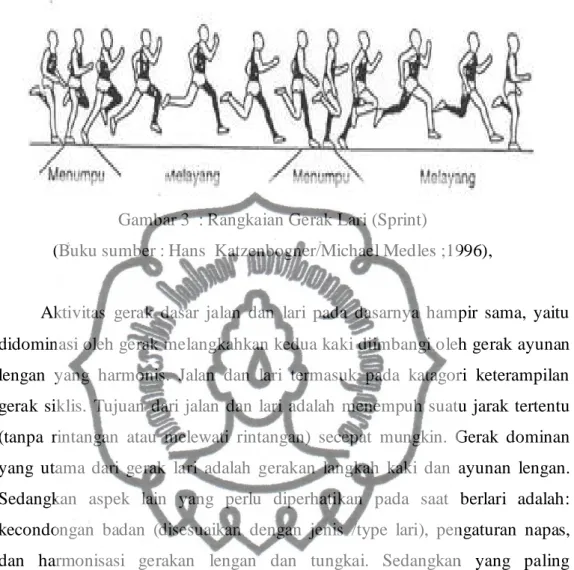 Gambar 3  : Rangkaian Gerak Lari (Sprint) 