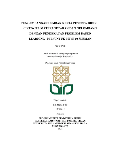 PENGEMBANGAN LEMBAR KERJA PESERTA DIDIK (LKPD) IPA MATERI GETARAN DAN ...