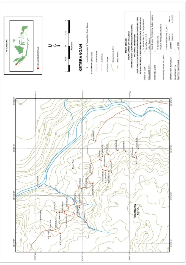 Gambar 3. Peta Lokasi Pengamatan dan Pengambilan Conto Batuan