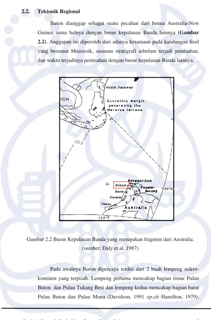 Gambar 2.2 Busur Kepulauan Banda yang merupakan fragmen dari Australia.