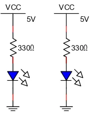 Gambar 2.5 Simbol dan rangkaian dasar sebuah LED