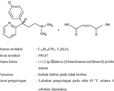 Gambar 2.2 Rumus struktur deksklorfeniramin maleat 