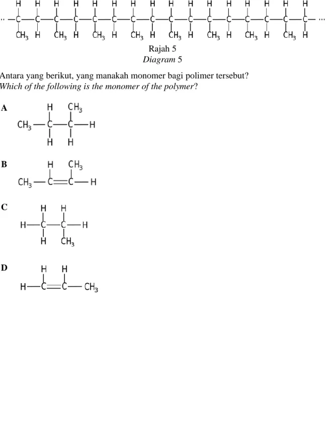 Diagram 5 shows the structure of a polymer. 