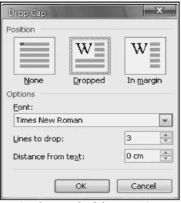 Gambar Kotak Dialog Drop Cap