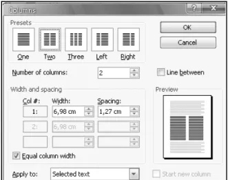 Gambar Kotak Dialog Columns