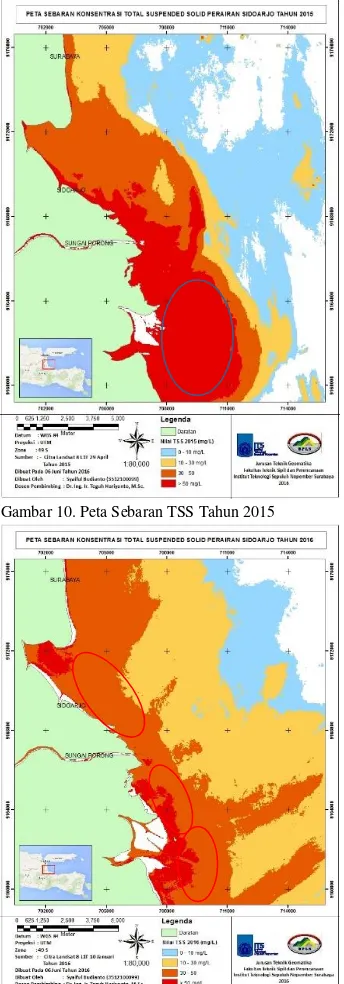Gambar 10. Peta Sebaran TSS Tahun 2015 