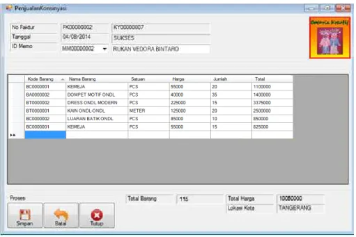 Gambar 4.60. Rancangan User Interface Form Penjualan Konsinyasi 