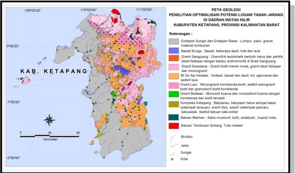 Gambar 2. Peta Geologi Regional Kabupaten Ketapang, Provinsi Kalimantan Barat 
