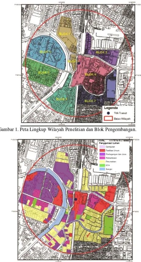 Gambar 1. Peta Lingkup Wilayah Penelitian dan Blok Pengembangan. 