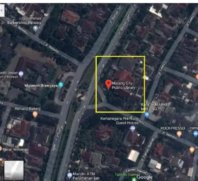 Gambar 2.23  Peta Lokasi Perpustakaan Umum Kota Malang  Sumber: maps.google.com 