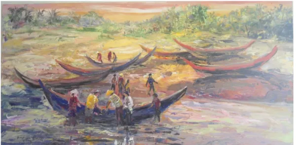 Gambar III : Nelayan Pantai Depok   Cat Akrilik diatas kanvas 