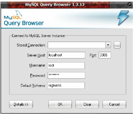 Gambar 4.6 MySQL Query Browser Login 