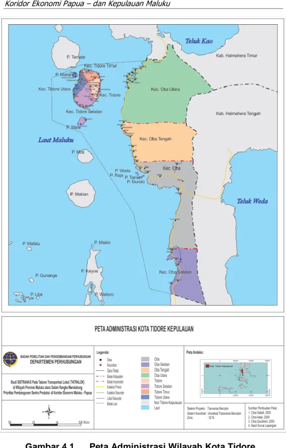 Gambar 4.1.  Peta Administrasi Wilayah Kota Tidore  Kepulauan 