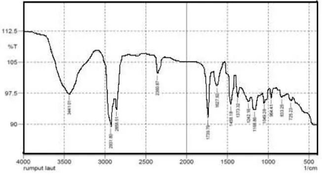 Tabel 4.3 Data bilangan gelombang isolat hasil isolasi dengan spektrofotometri inframerah  