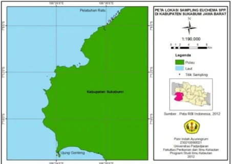 Gambar 1. Peta Lokasi Pengambilan Sampel di Kabupaten Sukabumi Titik Lokasi Pengambilan Sampel :
