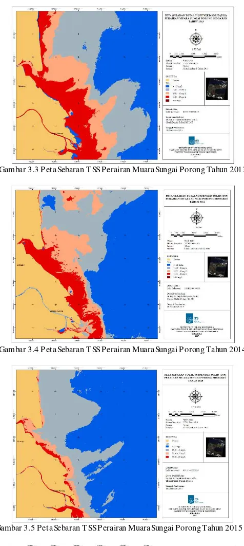 Gambar 3.4 Peta Sebaran TSS Perairan Muara Sungai Porong Tahun 2014 