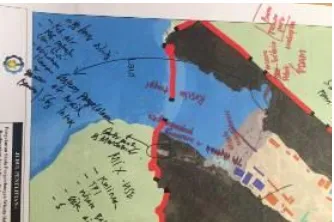Gambar 1. Peta hasil sketsa Bappeda Kabupaten Gunungkidul dalam aspek supply air bersih 